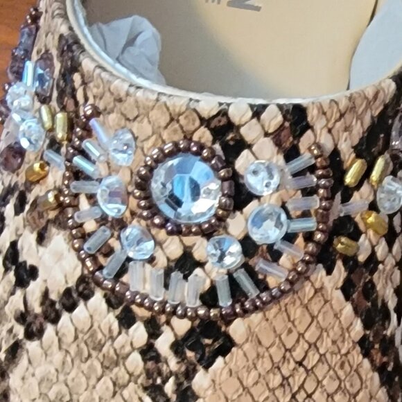 Kenneth Cole Reaction Glam 2.0 Jewel Mule Faux Reptile Skin Slip On Mules - Picture 6 of 12